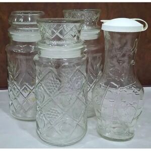 Lot of 4 Vintage Mr.Peanut/Anchor Hocking/Good Seasons Glass Jars